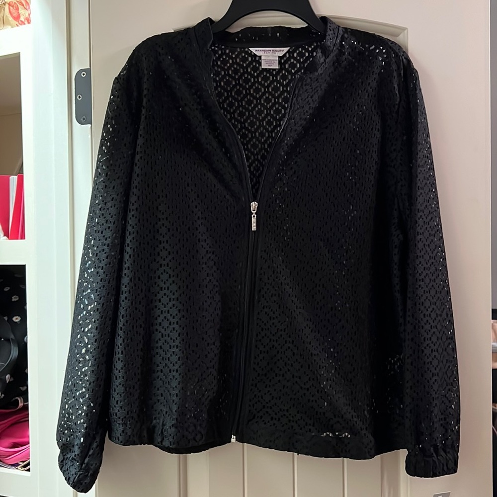 Black Transparent Bomber Jacket